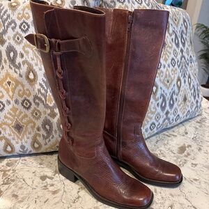Women’s Brazil Brown Leather Riding Boots Size 6
